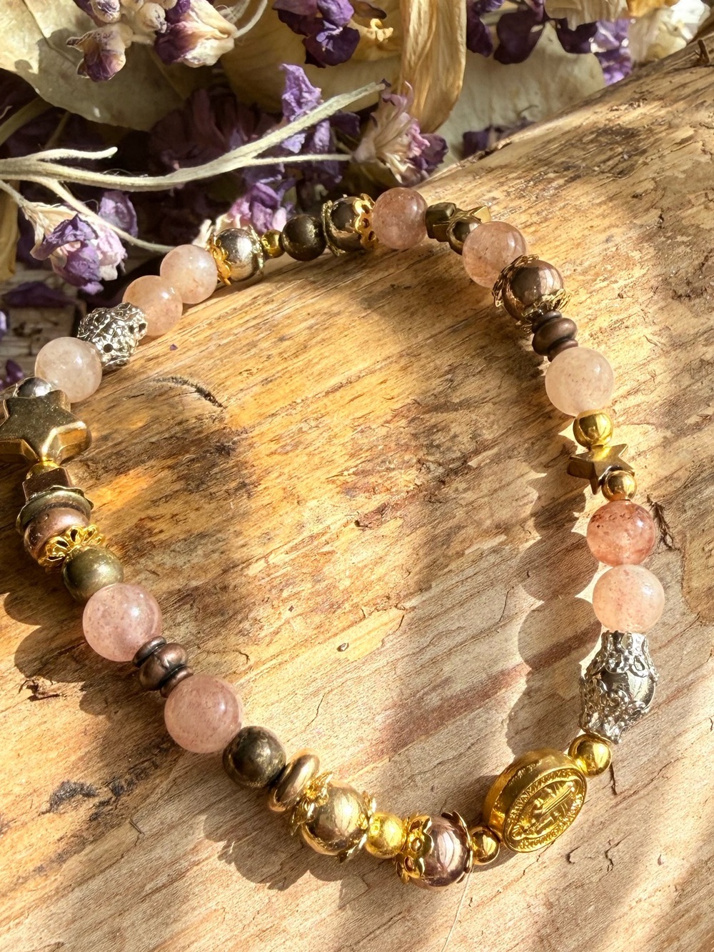 Rose quartz gold Bracelet